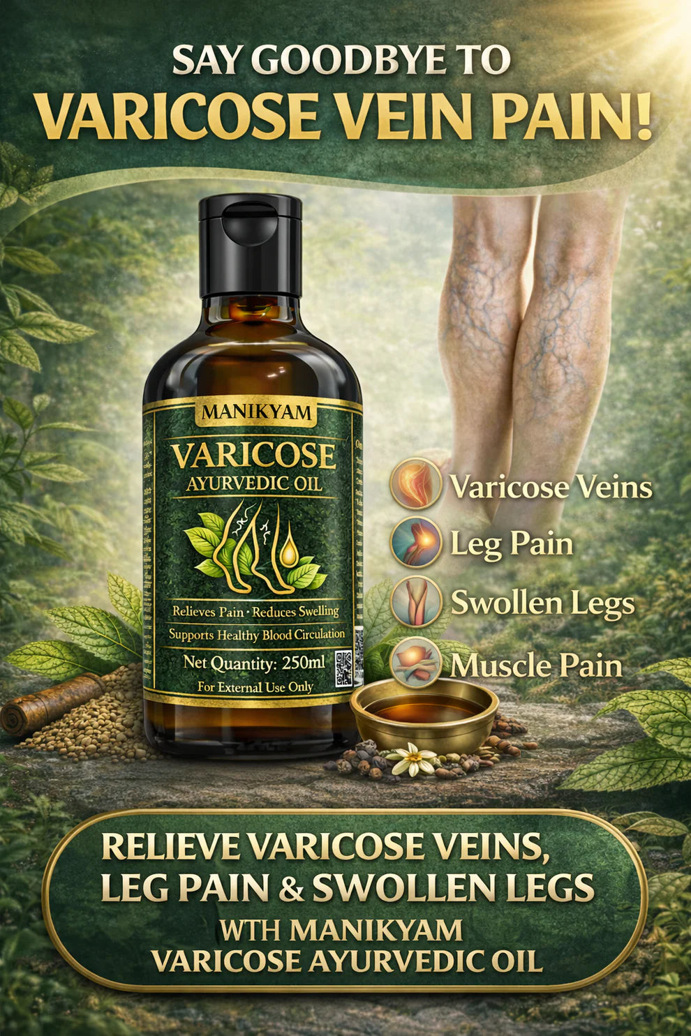 VARICOSE VEINS PAIN RELIEF OIL